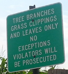 Image of sign at Fonda yard disposal dump