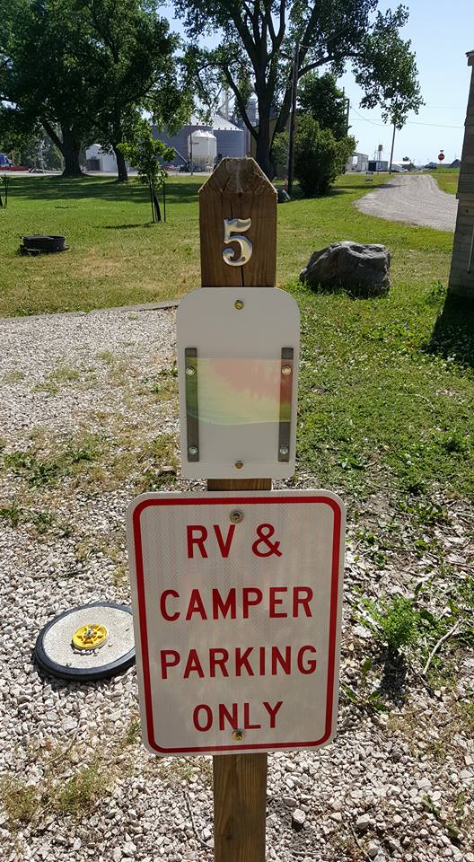 RV Parking Sign at Fonda Straight Park Campground