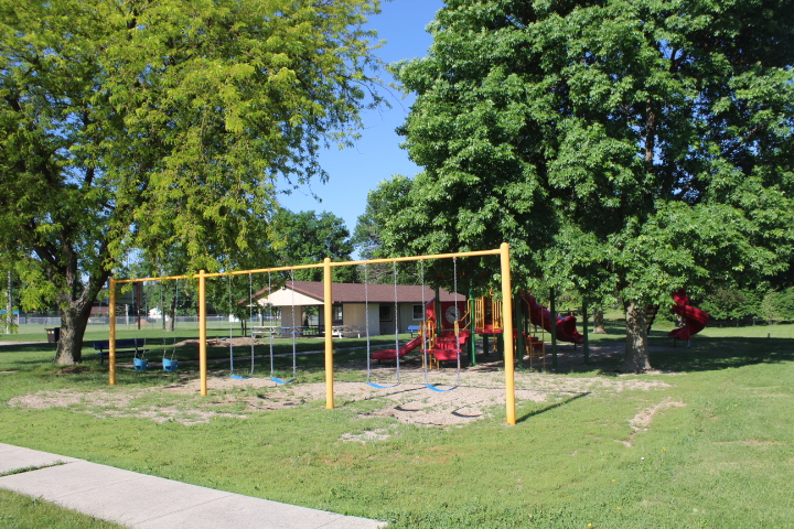 Swingset and playground at North Park in Fonda